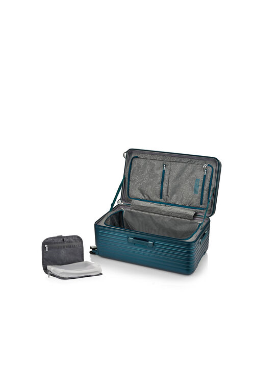 【LOCKATION QI9】2:8前開式/上掀式PC輕量煞車輪行李箱/胖胖箱 避震煞車輪 標準託運尺寸 附行李箱套與盥洗包 美國旅行者AT