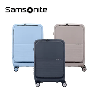 2026年度舊換新 ↘️全球獨家新品Samsonite 新秀麗20吋行李箱 【FLATFORM 手按煞車款】前開式/上掀式可擴充大容量輕量PC抗震輪行李箱